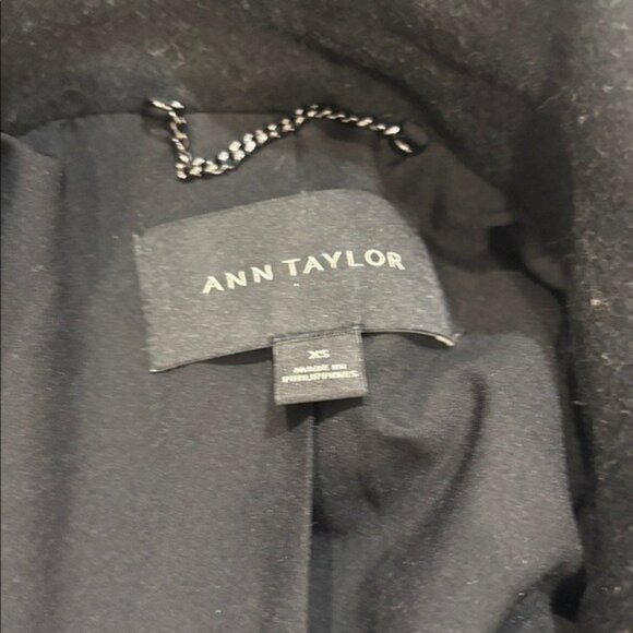 Ann Taylor Black Wool blend pea coat size XS - Picture 2 of 6